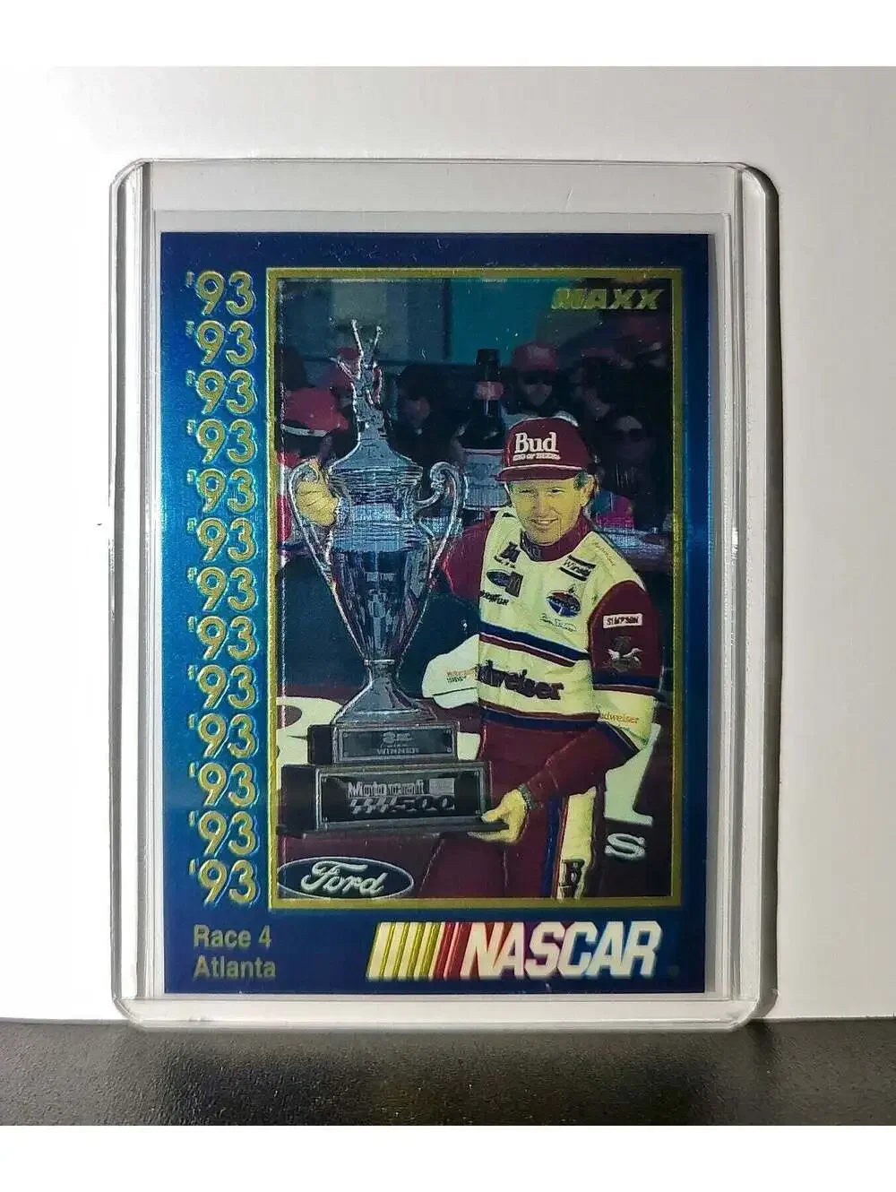 Race 4 Atlanta YR 1993 Maxx Premier Plus Racing #182 NASCAR Card Junior Johnson